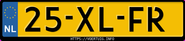 Kenteken afbeelding van 25XLFR, zwarte Volkswagen Fox