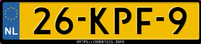 Kenteken afbeelding van 26KPF9, zwarte Volkswagen Golf Vi 1.4 Tfsi