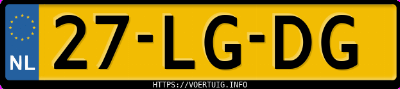 Kenteken afbeelding van 27LGDG, grijze Volkswagen Golf 77 Kw
