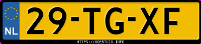 Kenteken afbeelding van 29TGXF, grijze Volkswagen Polo
