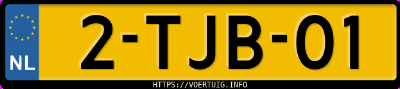 Kenteken afbeelding van 2TJB01, blauwe Volkswagen Touran 1.4tsi