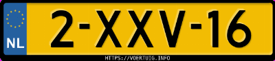 Kenteken afbeelding van 2XXV16, groene Volkswagen Caravelle
