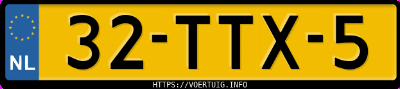 Kenteken afbeelding van 32TTX5, grijze Volkswagen Golf Cabriolet 1.2 Bluemotion