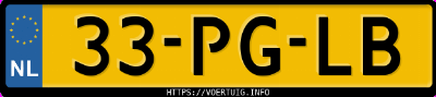 Kenteken afbeelding van 33PGLB, zwarte Volkswagen Golf Cabr. 72 Kw E2