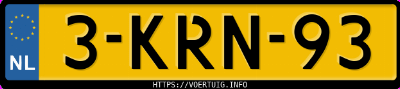 Kenteken afbeelding van 3KRN93, zwarte Volkswagen Golf Vi 1.6