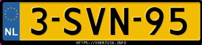 Kenteken afbeelding van 3SVN95, groene Volkswagen Bestel V.d. 1.0 D 57 Kw