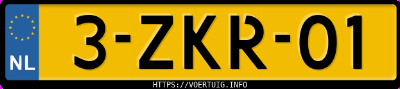 Kenteken afbeelding van 3ZKR01, groene Volkswagen T2B Westfalia