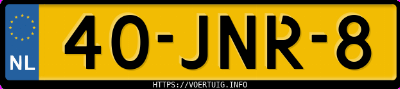 Kenteken afbeelding van 40JNR8, witte Volkswagen Kampeerauto Id 57kw