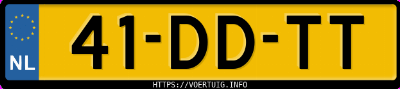 Kenteken afbeelding van 41DDTT, blauwe Volkswagen Golf