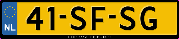 Kenteken afbeelding van 41SFSG, zwarte Volkswagen Jetta Fsi 85 Kw
