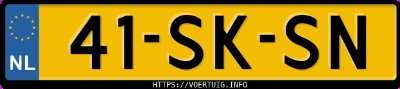 Kenteken afbeelding van 41SKSN, blauwe Volkswagen Fox 40 Kw