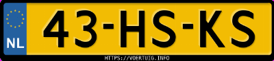 Kenteken afbeelding van 43HSKS, blauwe Volkswagen Bora
