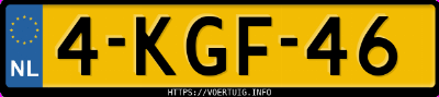 Kenteken afbeelding van 4KGF46, zwarte Volkswagen Jetta