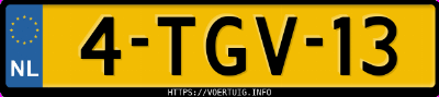 Kenteken afbeelding van 4TGV13, blauwe Volkswagen Golf Vii 1.6tdi 5 1.6 Bl