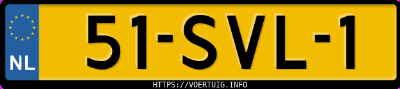 Kenteken afbeelding van 51SVL1, blauwe Volkswagen Polo