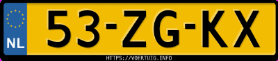 Kenteken afbeelding van 53ZGKX, groene Volkswagen 7 Dw
