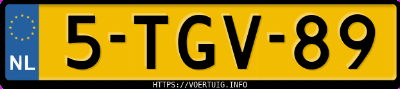 Kenteken afbeelding van 5TGV89, zwarte Volkswagen Up High Up! 1.0 Bluemotion . Take