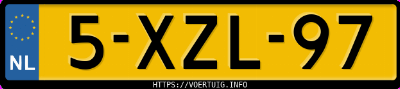 Kenteken afbeelding van 5XZL97, zwarte Volkswagen Golf