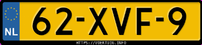 Kenteken afbeelding van 62XVF9, zwarte Volkswagen Golf