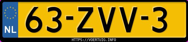 Kenteken afbeelding van 63ZVV3, zwarte Volkswagen Golf