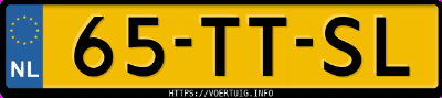 Kenteken afbeelding van 65TTSL, blauwe Volkswagen Golf Cabr. 66 Kw E2