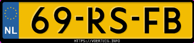Kenteken afbeelding van 69RSFB, zwarte Volkswagen Golf