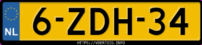 Kenteken afbeelding van 6ZDH34, witte Volkswagen Golf Vii 1.4tsi 5