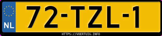 Kenteken afbeelding van 72TZL1, zwarte Volkswagen Golf Var. 1.2 Bmt