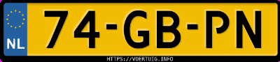 Kenteken afbeelding van 74GBPN, zwarte Volkswagen Golf