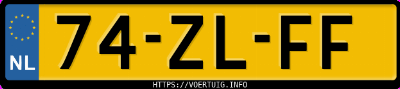 Kenteken afbeelding van 74ZLFF, zwarte Volkswagen Passat Variant 1.8tsi