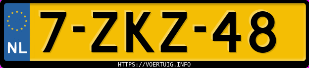 Kenteken afbeelding van 7ZKZ48, blauwe Volkswagen Fox 40 Kw