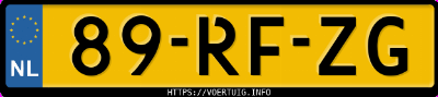 Kenteken afbeelding van 89RFZG, blauwe Volkswagen Golf