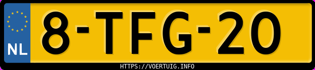 Kenteken afbeelding van 8TFG20, grijze Volkswagen Tiguan