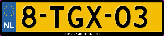Kenteken afbeelding van 8TGX03, zwarte Volkswagen Golf