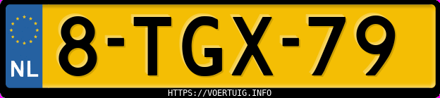 Kenteken afbeelding van 8TGX79, zwarte Volkswagen Golf