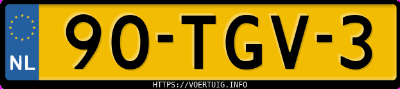 Kenteken afbeelding van 90TGV3, zwarte Volkswagen Passat Variant 1.4tsi V 1.4 Bluemotion
