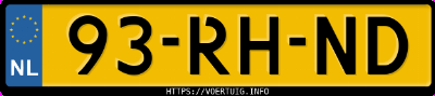 Kenteken afbeelding van 93RHND, zwarte Volkswagen Golf