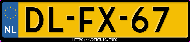 Kenteken afbeelding van DLFX67, blauwe Volkswagen Polo Fox 33 Kw U9
