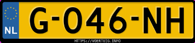 Kenteken afbeelding van G046NH, zwarte Volkswagen Golf 7 Variant 1.0tsi