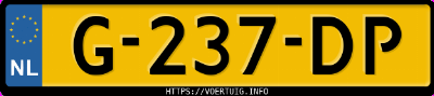 Kenteken afbeelding van G237DP, witte Volkswagen California T5 Tdi Bluemotion