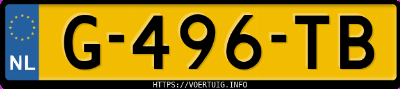 Kenteken afbeelding van G496TB, grijze Volkswagen Golf E-Golf 2020