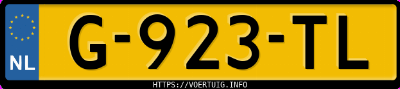 Kenteken afbeelding van G923TL, witte Volkswagen Golf E-Golf 2020