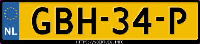 Kenteken afbeelding van GBH34P, zwarte Volkswagen Golf 8 R