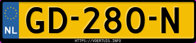 Kenteken afbeelding van GD280N, zwarte Volkswagen Touareg 4.2tdi 4.2