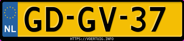 Kenteken afbeelding van GDGV37, groene Volkswagen Corrado 100 Kw E2
