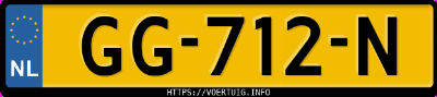 Kenteken afbeelding van GG712N, grijze Volkswagen Golf Vii Gte