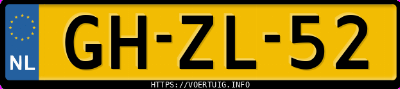Kenteken afbeelding van GHZL52, blauwe Volkswagen Passat Cl 66 Kw E2