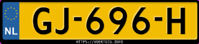 Kenteken afbeelding van GJ696H, grijze Volkswagen Golf