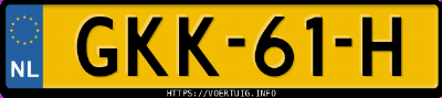 Kenteken afbeelding van GKK61H, witte Volkswagen Golf Gte 8 Ehybrid 1.4