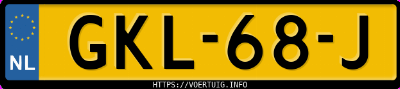 Kenteken afbeelding van GKL68J, bruine Volkswagen Golf Plus P Vi 1.4